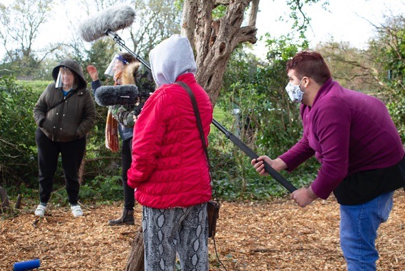 Filming the show