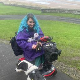 CT and her dog out in nature