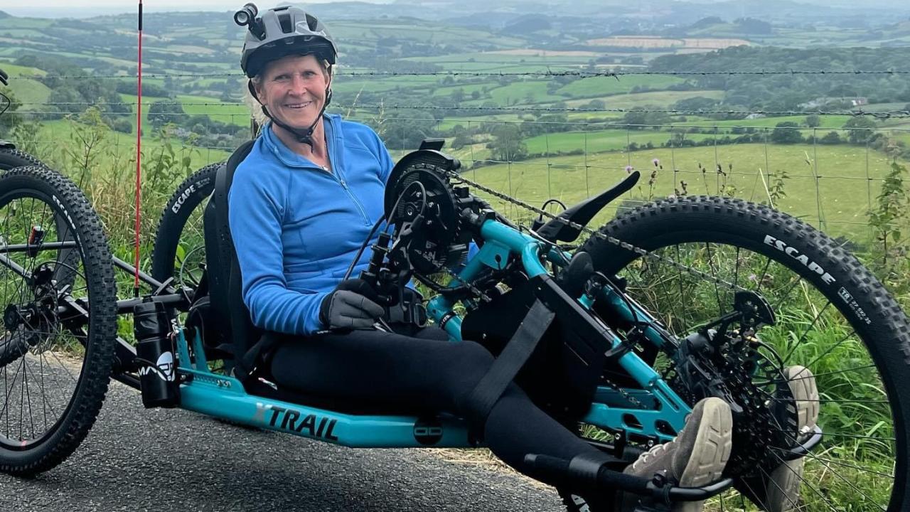 Jane out on her handcycle