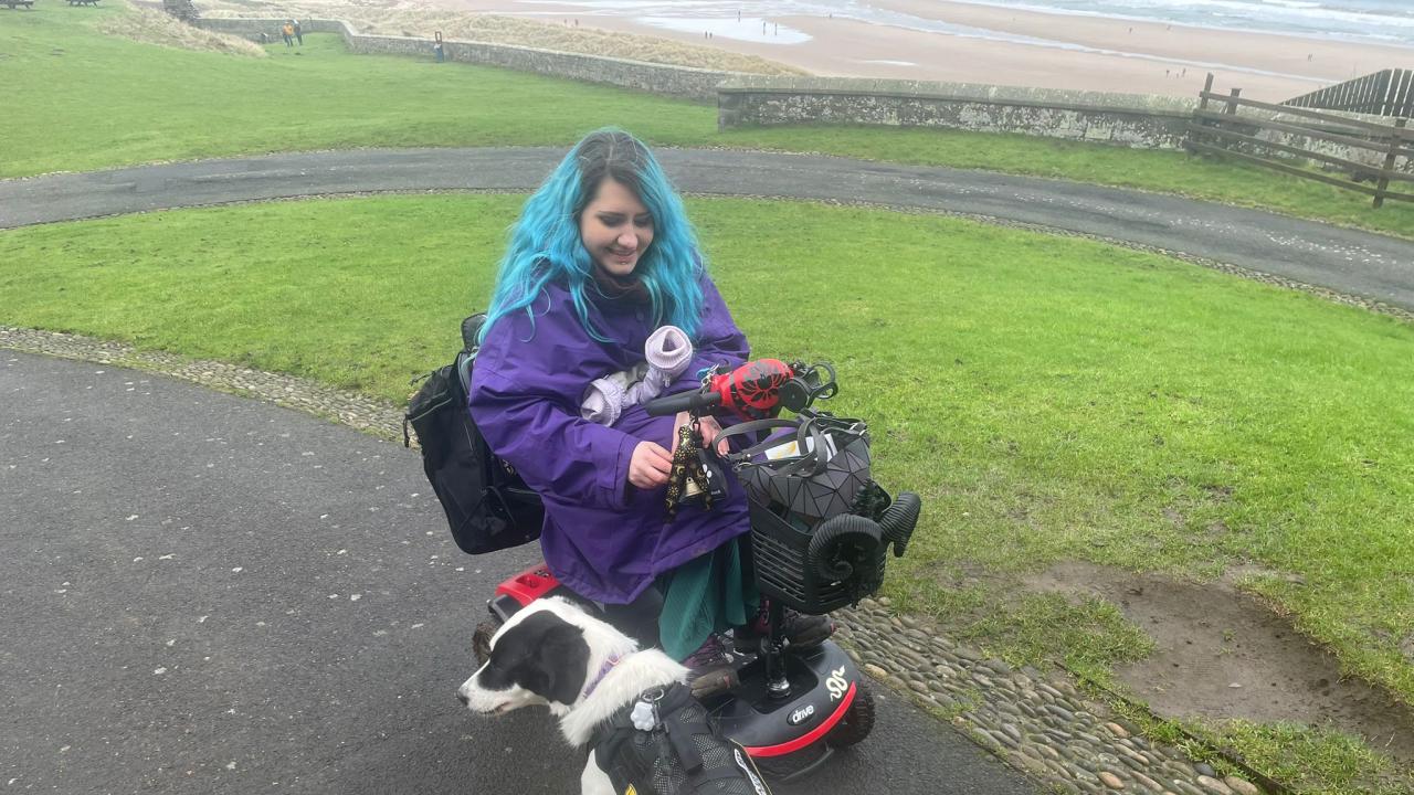 CT and her dog out in nature