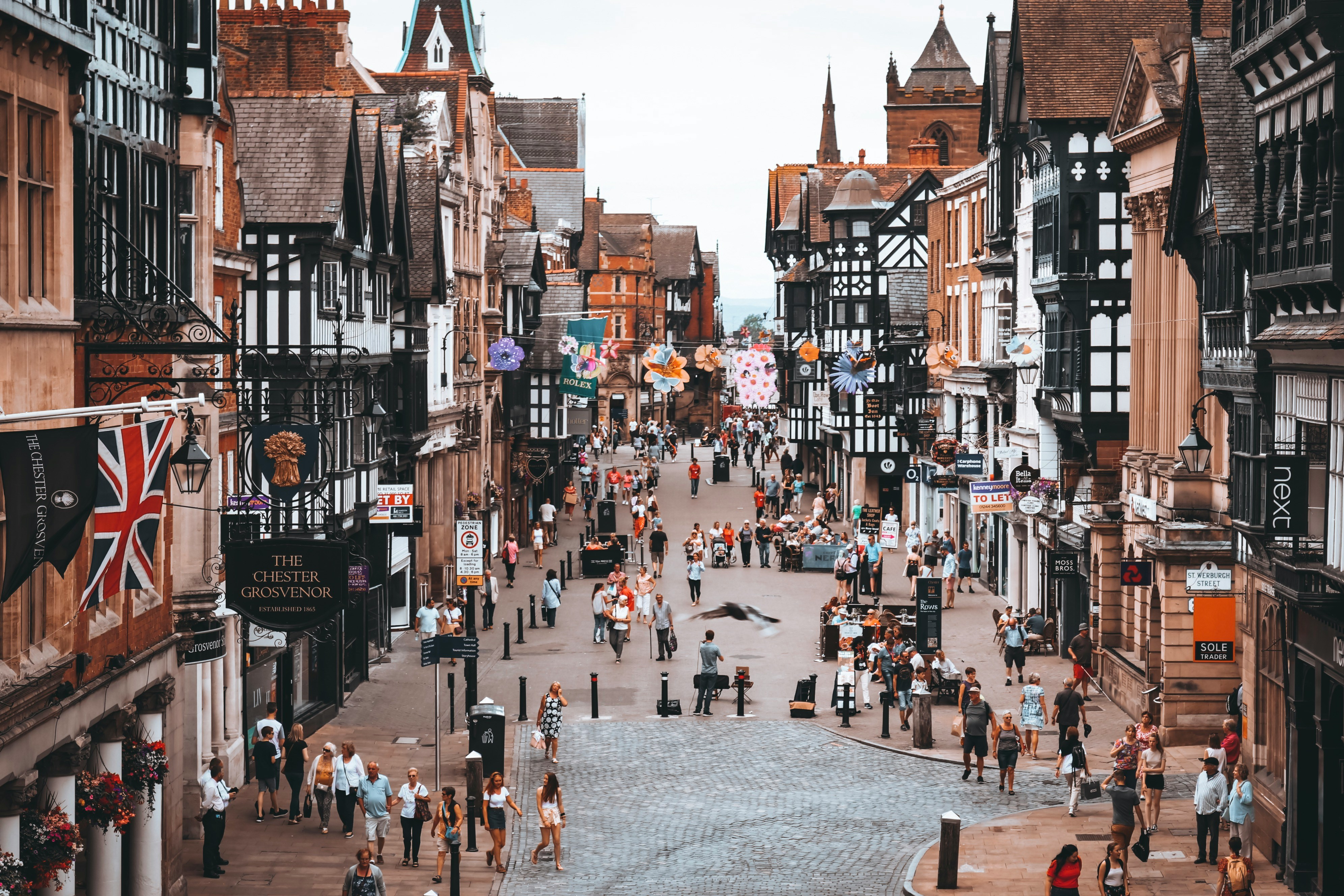 A photo of Chester's high street 