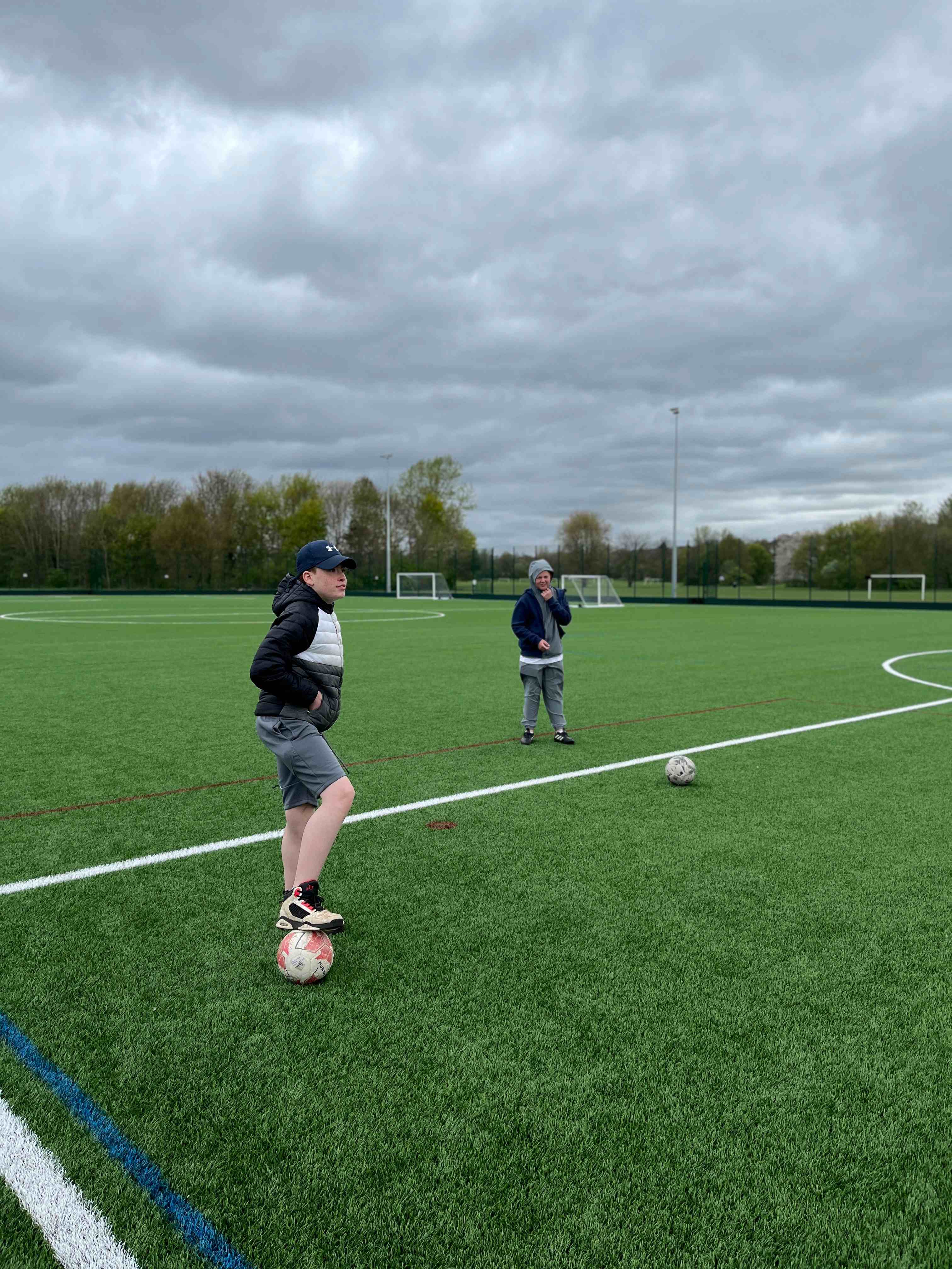Playing football