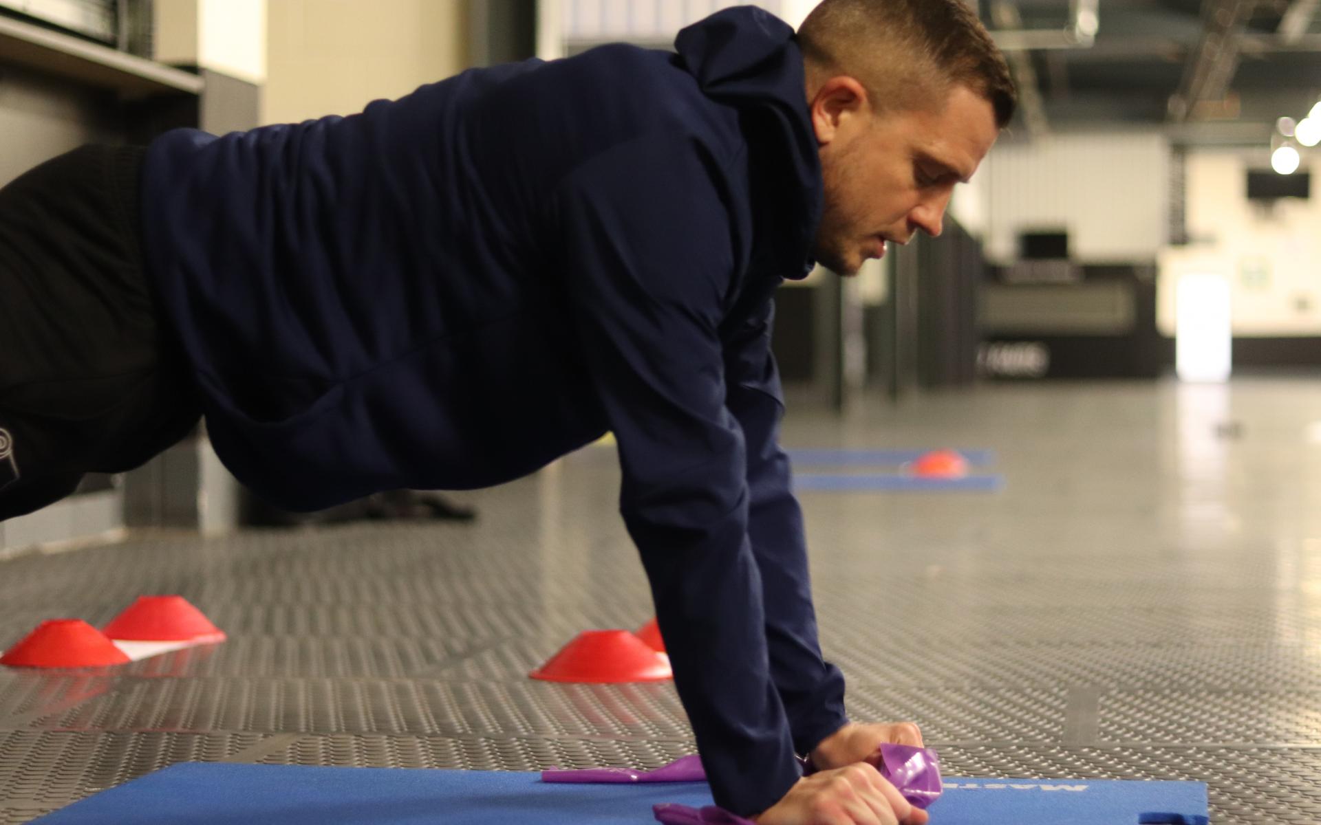 Man in plank position