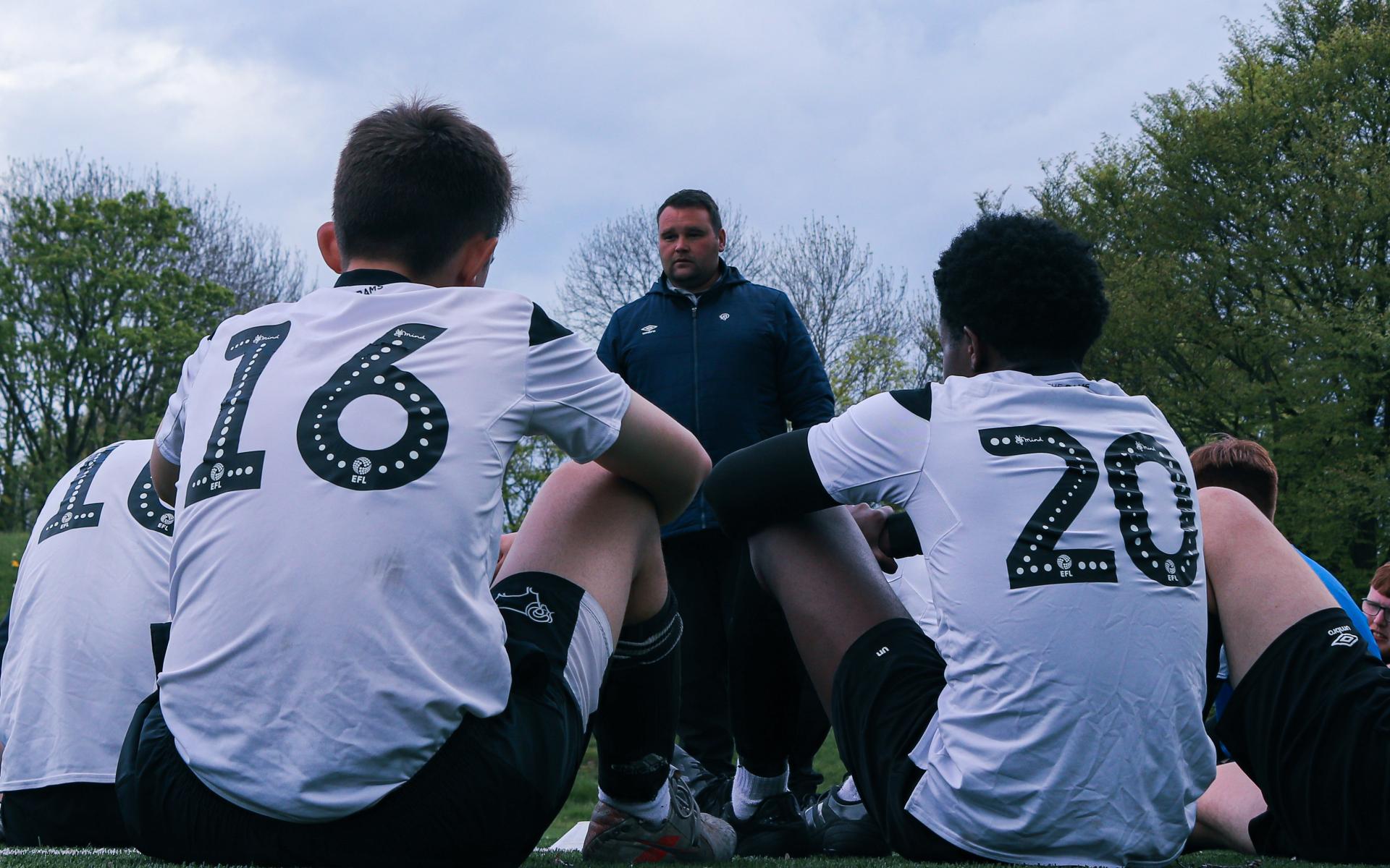 Football and Education students take instructions on match day
