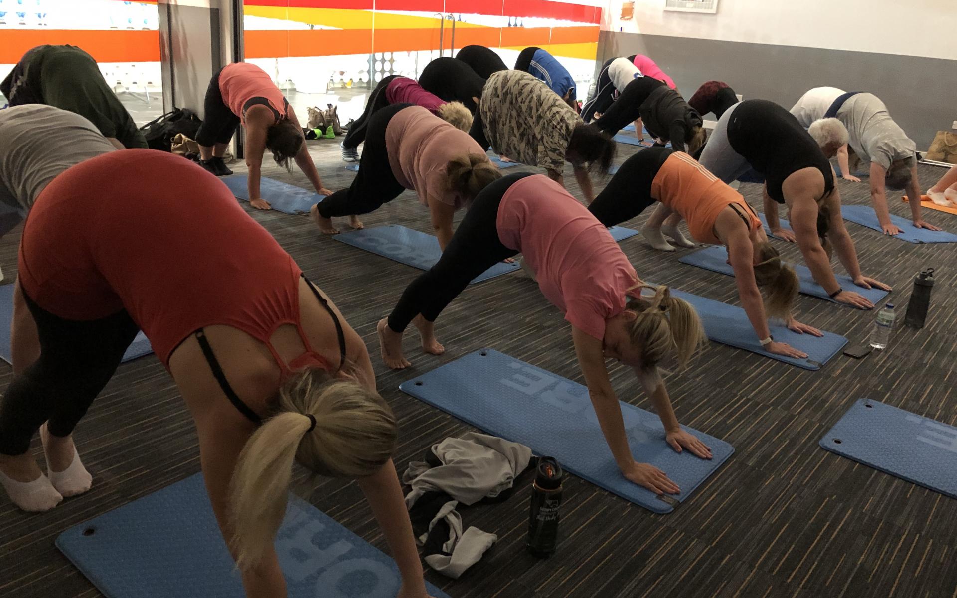 Participants enjoy Fitness Yoga session