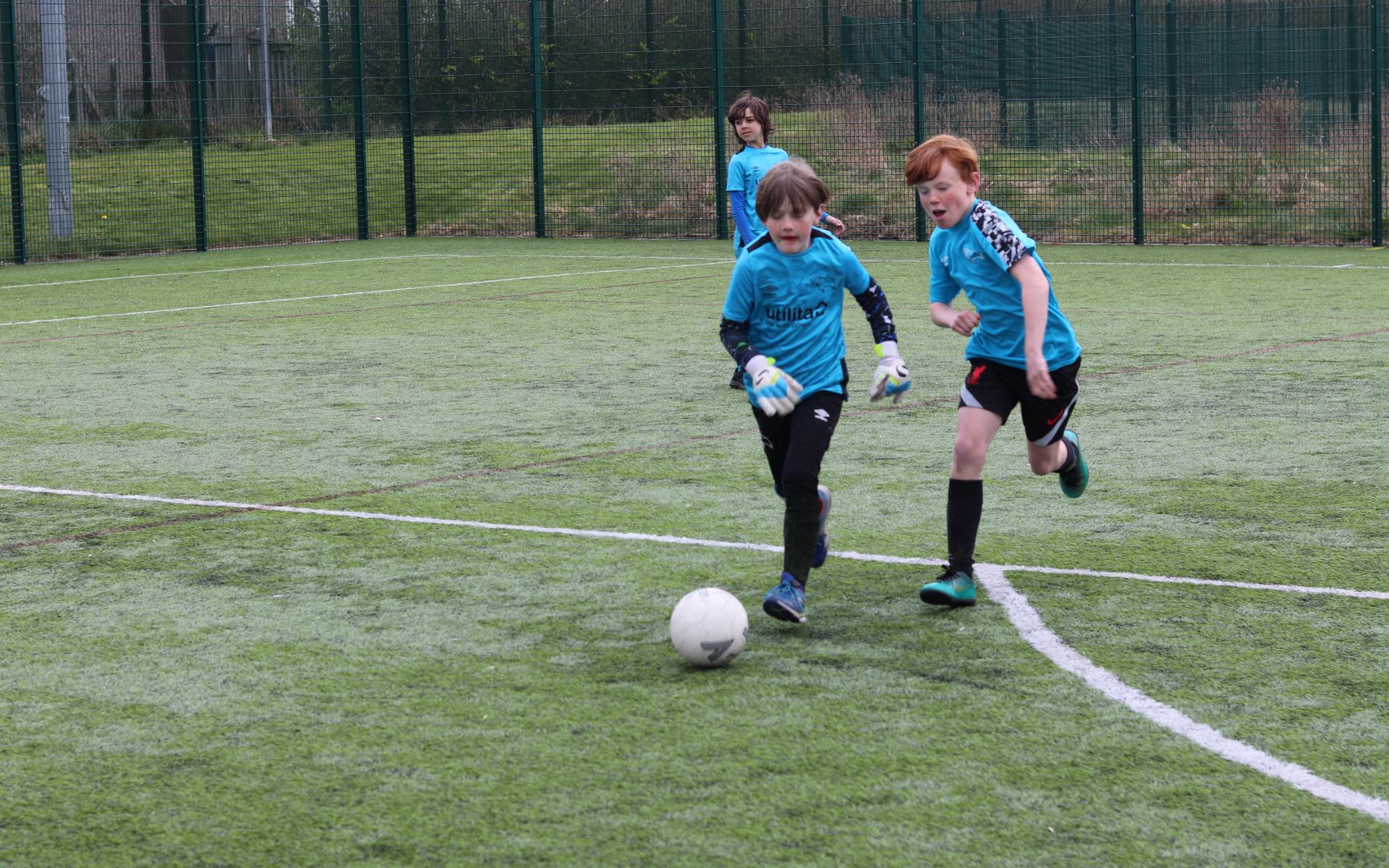 Children playing football