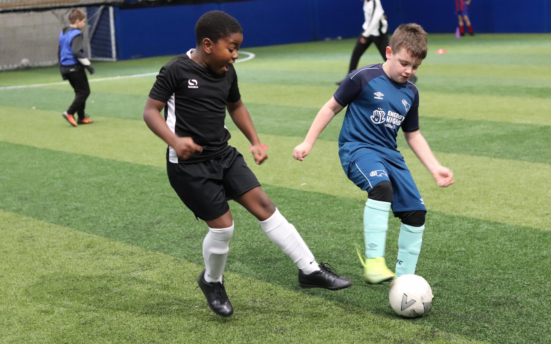 Children playing football