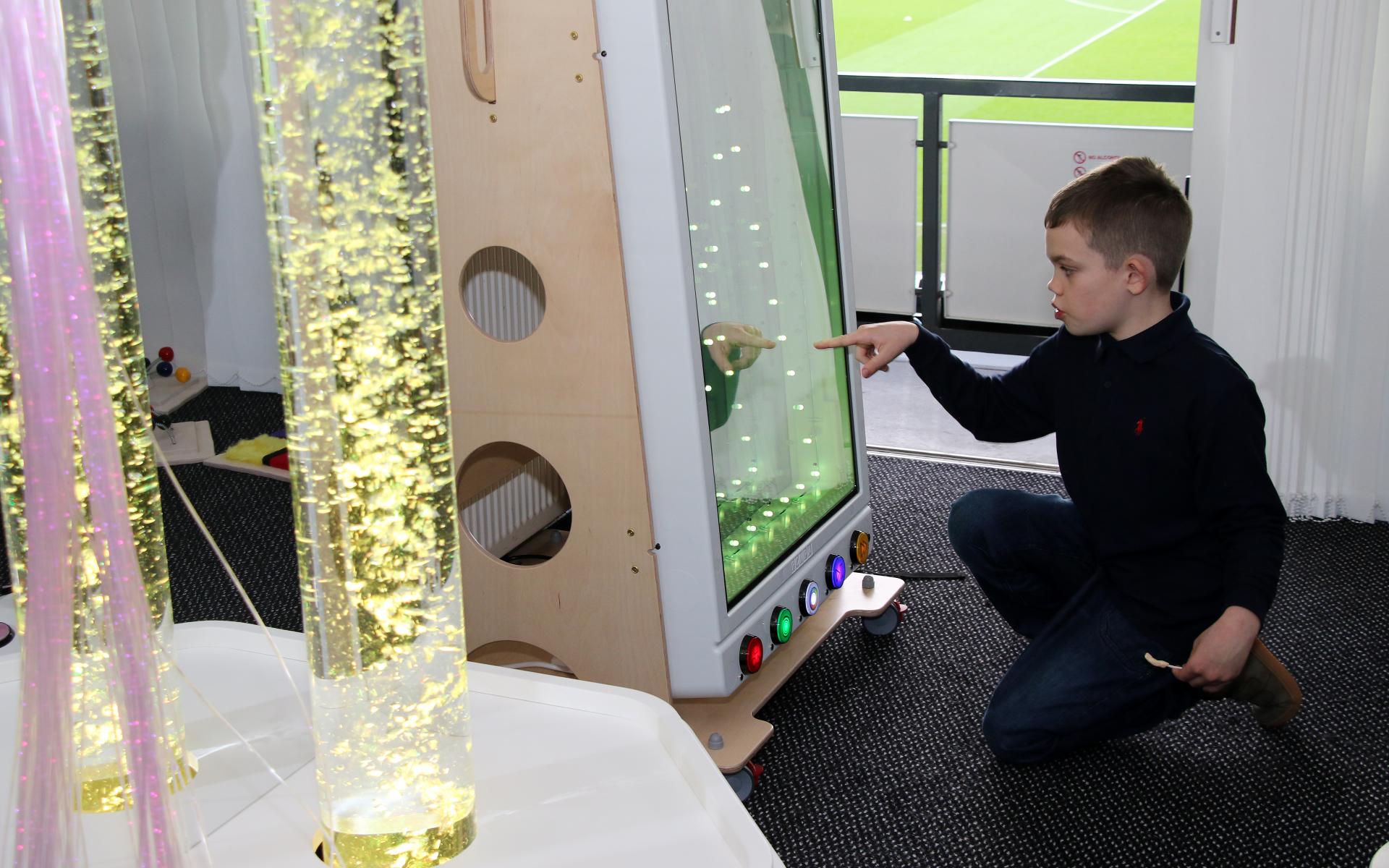 Child using sensory room