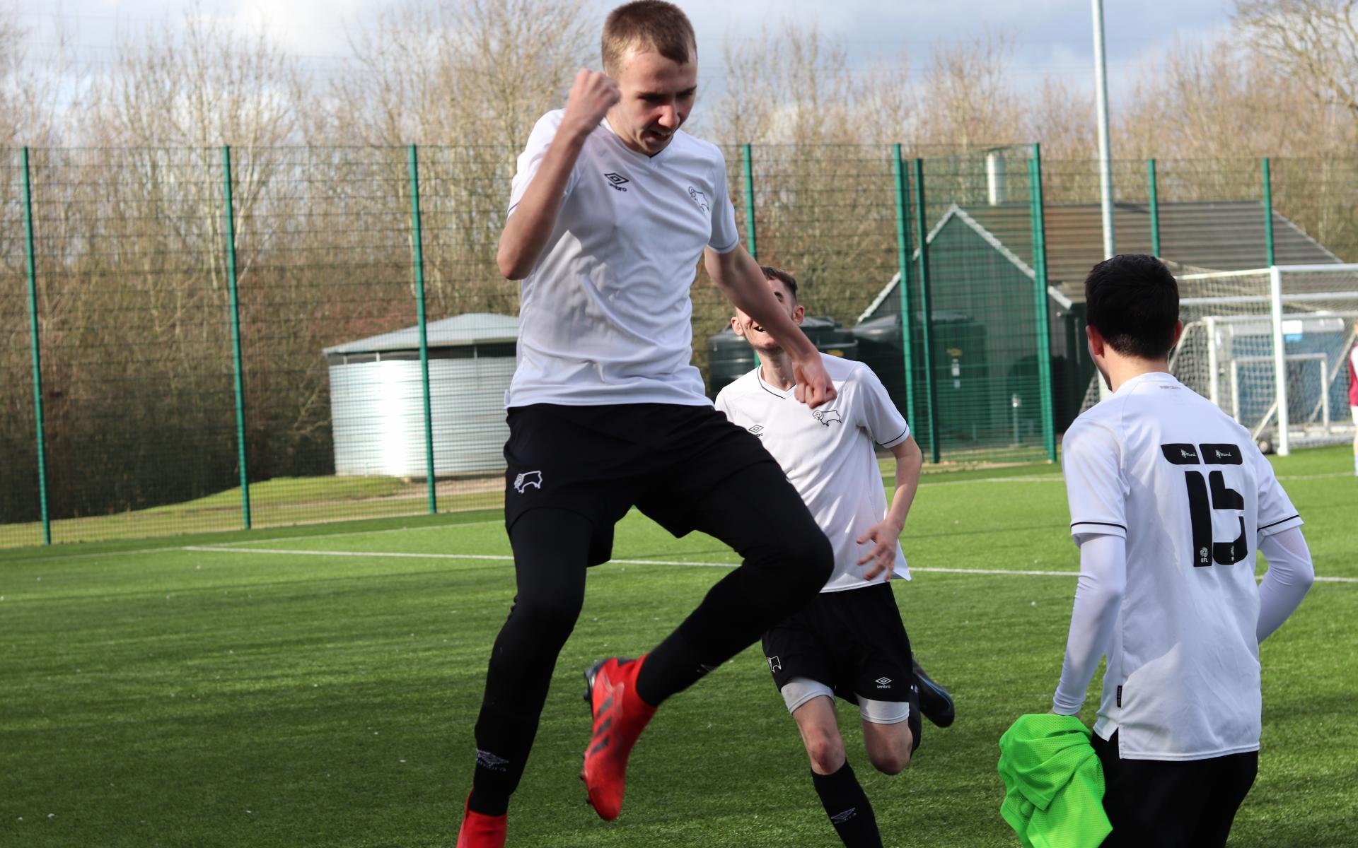 Players celebrate their equaliser
