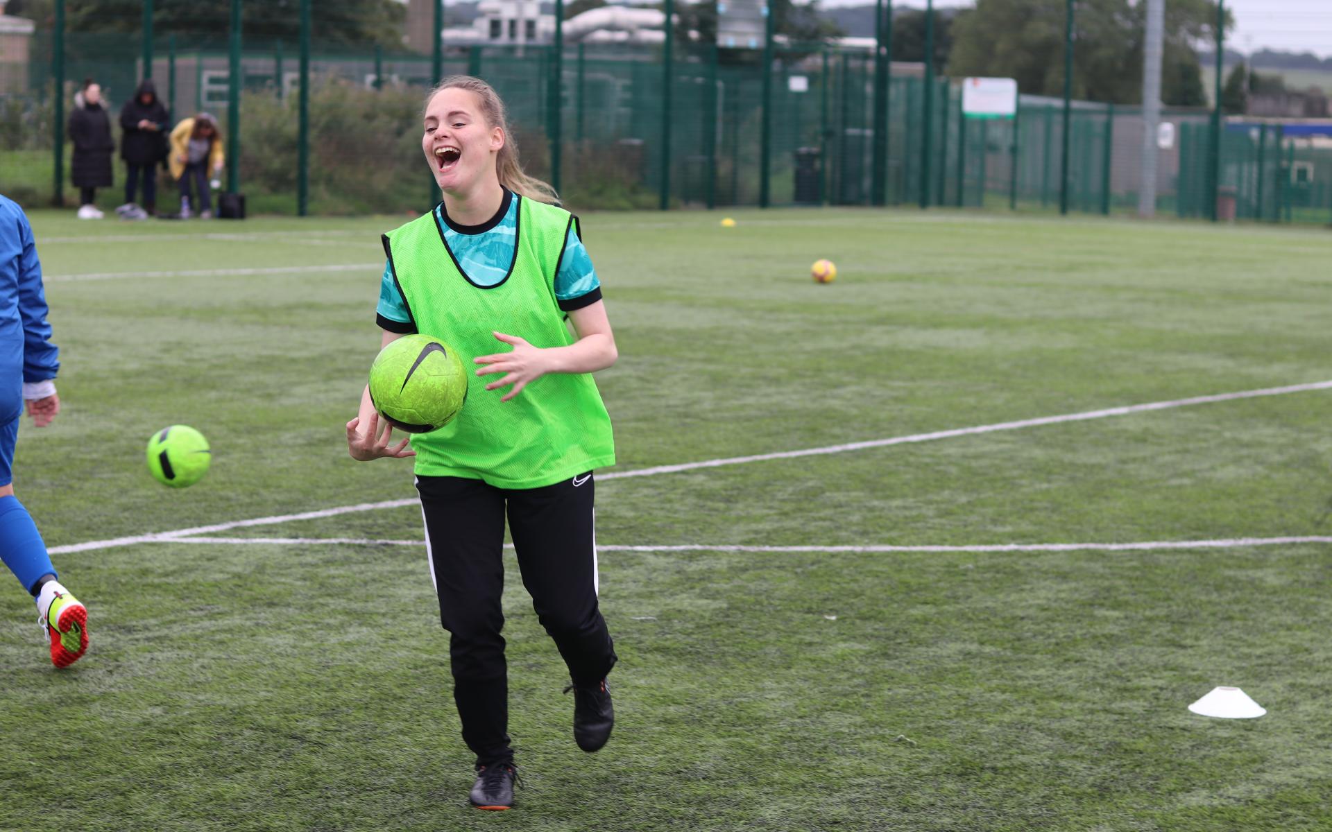 Participant with ball