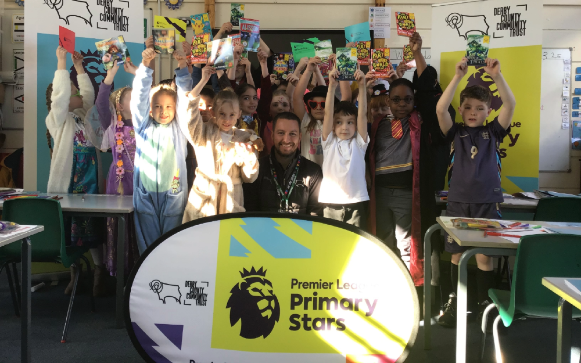 Children at a local primary school with their free books