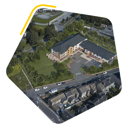 Aerial shot of Wykewood in Bradford