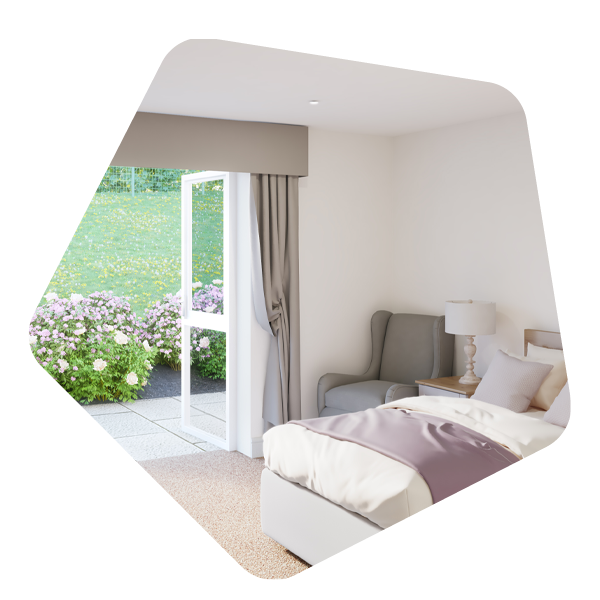 Bedroom at Wykewood care home