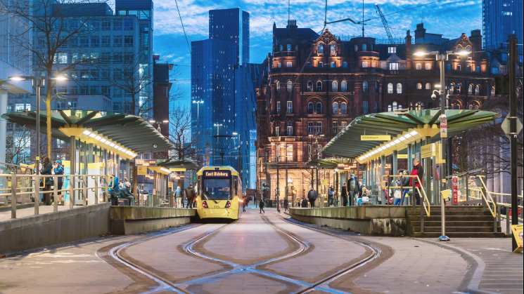 Manchester city centre trams