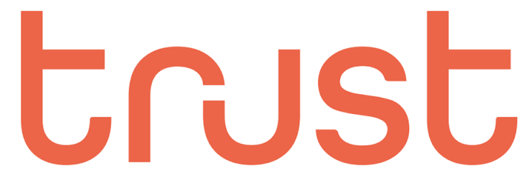 The word 'trust' in orange