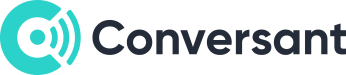Teal logo with black writing