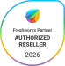 Colourful logo saying Freshworks Partner Authorised Reseller 2026
