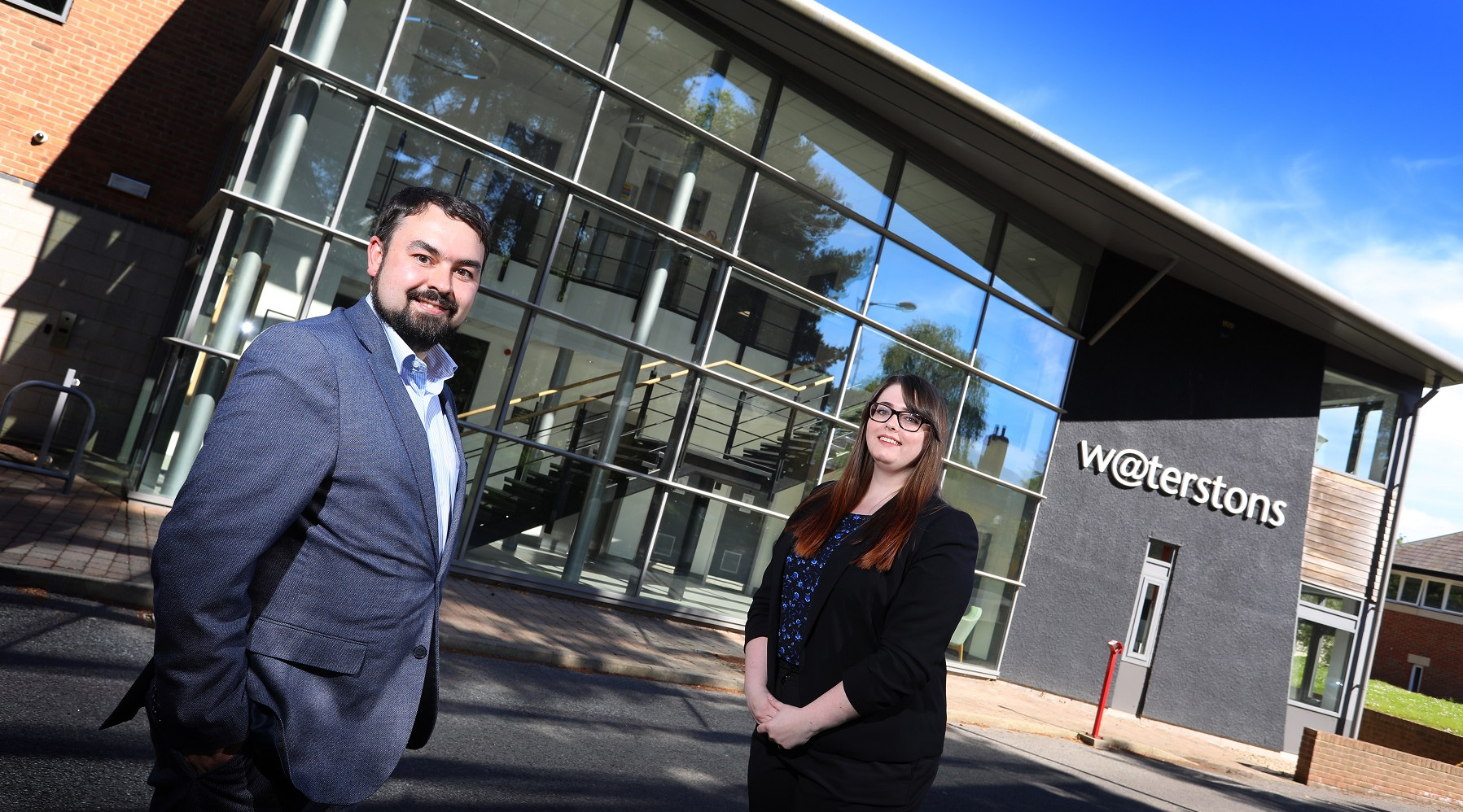 Photo of Stew Hogg and Jess Hall of Waterstons