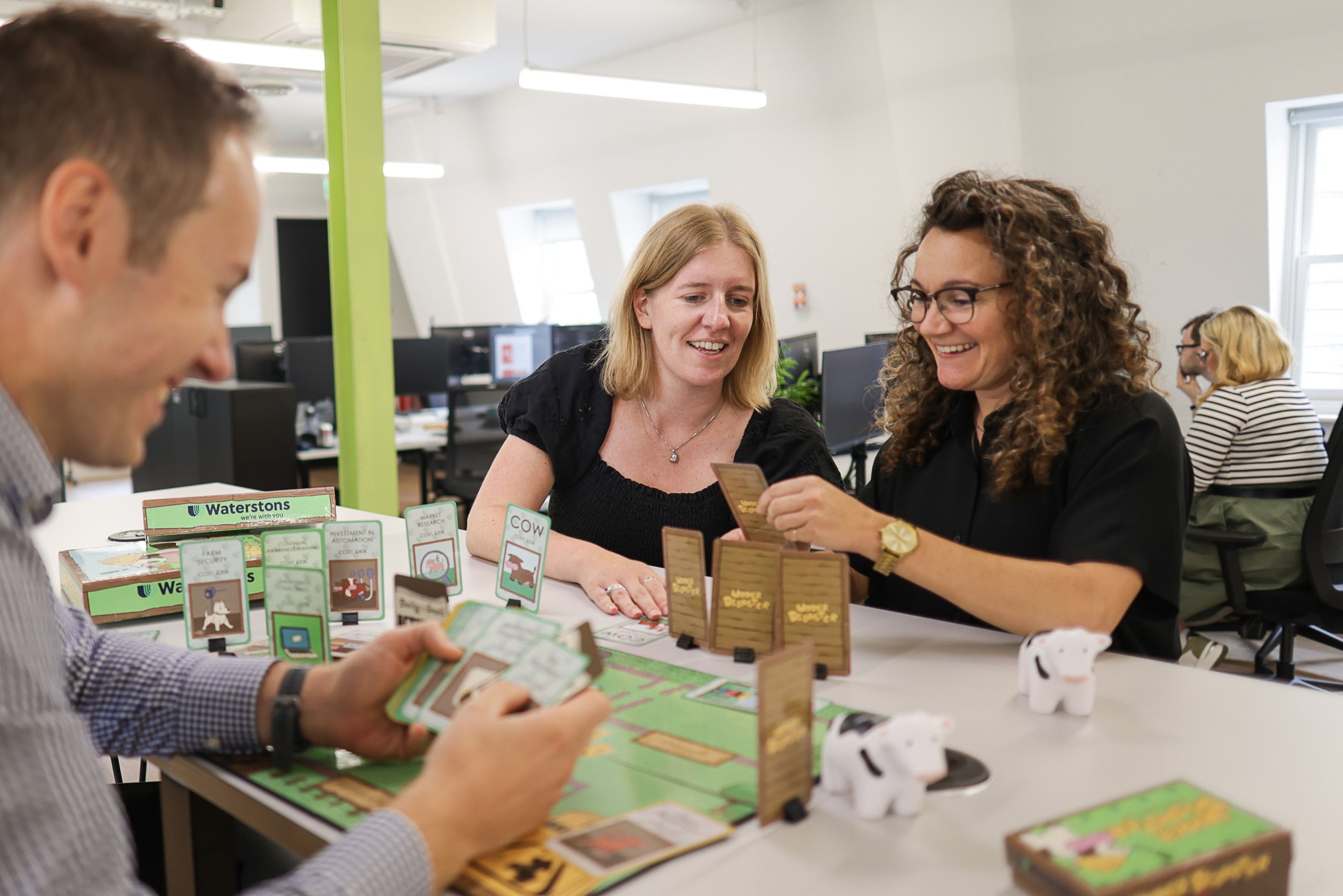 colleagues playing Udder Disaster