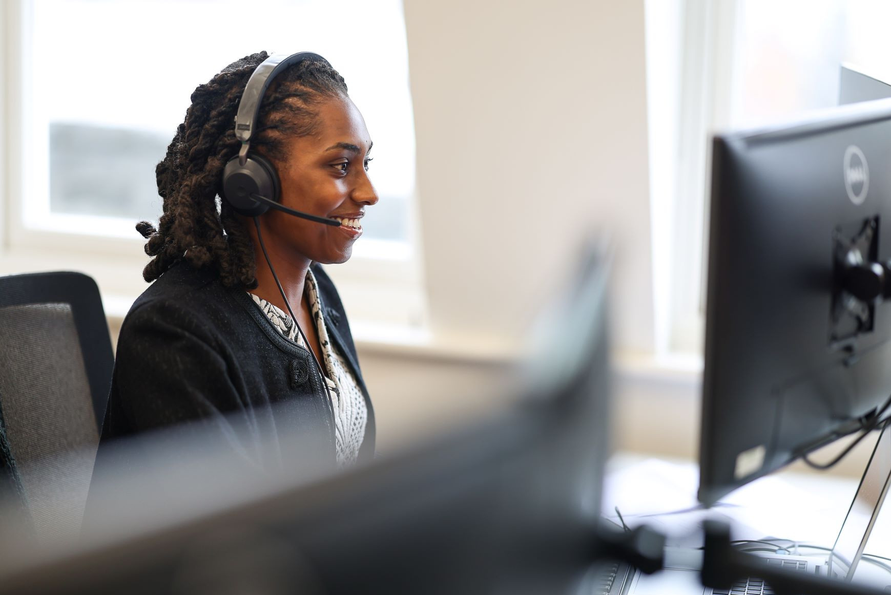 office worker on a call