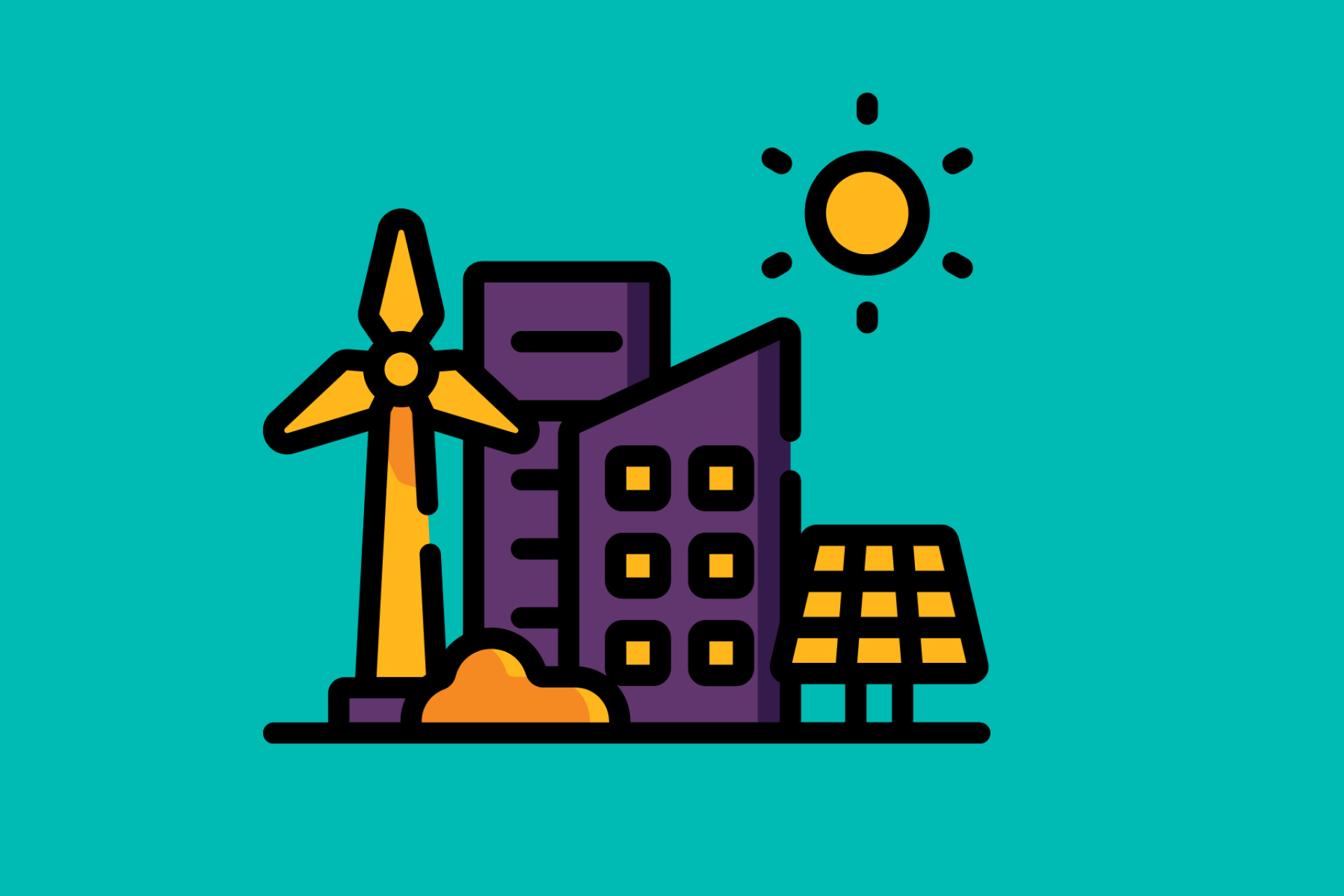 Icon symbolising a renewable-powered nation.