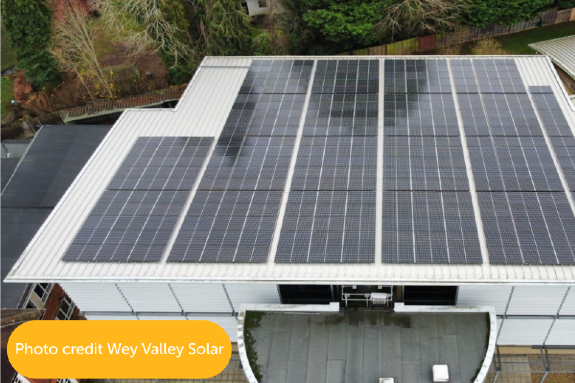 Wey Valley Solar rooftop installation for a community energy project.